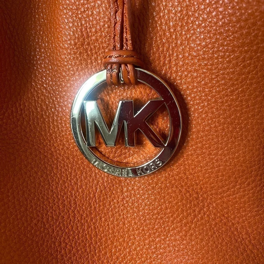Michael Kors Soft Orange Leather Tote Shoulder Bag